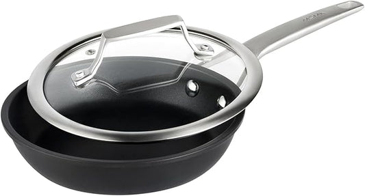 MsMk 7 inch Small Nonstick Frying Pan with Lid, Non stick Egg Omelet Skillet, PFAS & PFOA Free Non-Toxic, Induction Skillet, Oven Safe to 700°F Pan for Cooking, Dishwasher Safe