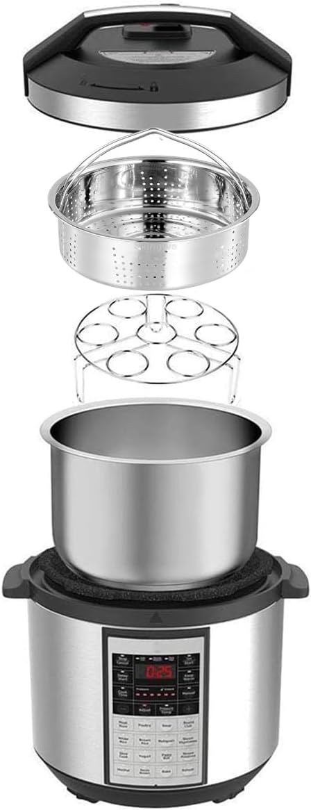 Steamer Basket for Instant Pot Pressure Cookers Pots Accessories Steamer Basket with Egg Steamer Rack Steamer Divider (Steamer Basket+Divider)