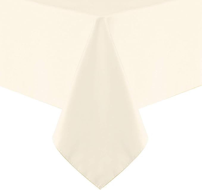 Obstal 210GSM Rectangle Table Cloth - Heavy Duty Water Proof Microfiber Tablecloth, Decorative Fabric Table Cover for Outdoor and Indoor Use (Ivory,60 x 120 Inch)