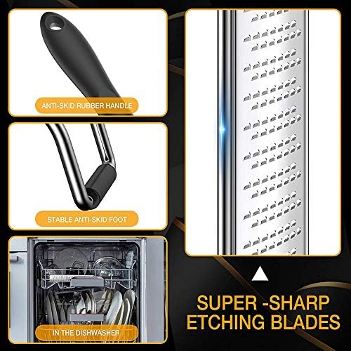 Lemon Zester & Cheese Grater - Steel - Kitchen Tool, Nutmeg, Vegetables, Fruits, Dishwasher