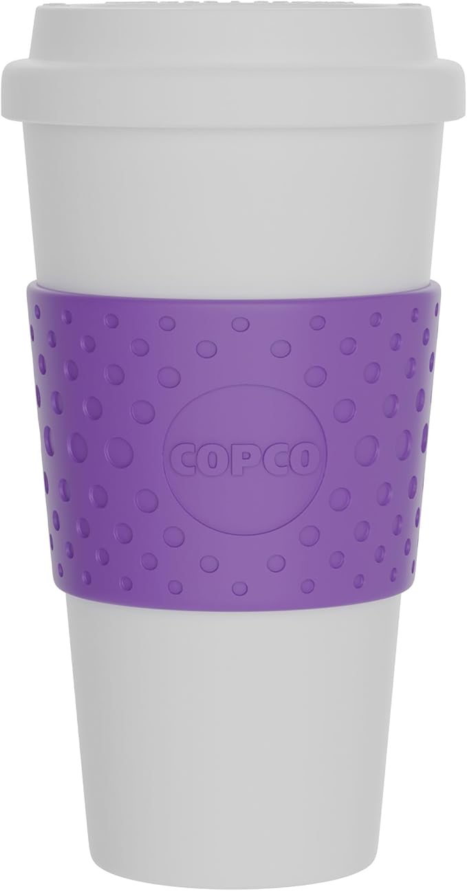 Copco Acadia 16 oz Reusable To-Go Travel Mug - BPA-Free Insulated Coffee Cup with Double-Wall Insulation, Spill-Resistant Lid & Non-Slip Rubber Grip - Dishwasher Safe (Lilac)