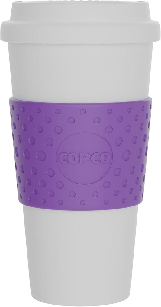 Copco Acadia 16 oz Reusable To-Go Travel Mug - BPA-Free Insulated Coffee Cup with Double-Wall Insulation, Spill-Resistant Lid & Non-Slip Rubber Grip - Dishwasher Safe (Lilac)