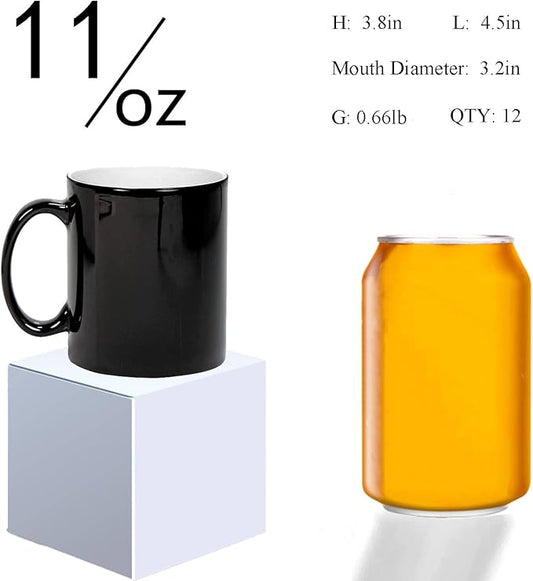 Color Changing Coffee Mugs, Sublimation Mugs Magic Mugs Tazas Magicas Para Sublimacion Cups Heat Sensitive Coffee Mugs 11 OZ Set of 12