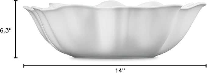 Le Creuset Stoneware Iris Serving Bowl, 15", White