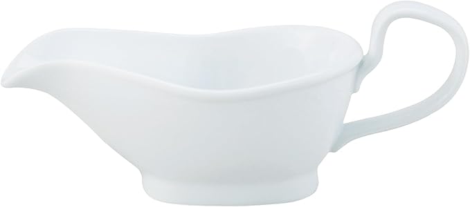 HIC Kitchen Gravy Boat, Fine Porcelain, Pedestal Stand Design, 8-Ounce Capacity For Gravy, Sauce, Au Jus, Dressing, Holiday Meals, And Entertaining