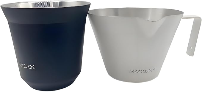 Milk Frothing Pitcher - 20 OZ Metal Milk Frother Pitcher Jug Stainless Steel Steaming Pitcher, Espresso Measuring Cups with Handle Scale, Stainless Steel Espresso Cups Kit for Coffee maker