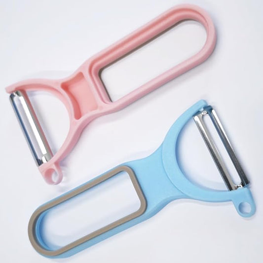 2Pcs Kitchen Peelers, Super Sharp Vegetable Peelers, Fruit Peeling Blade, Pink & Blue (2, Blue+Pink)