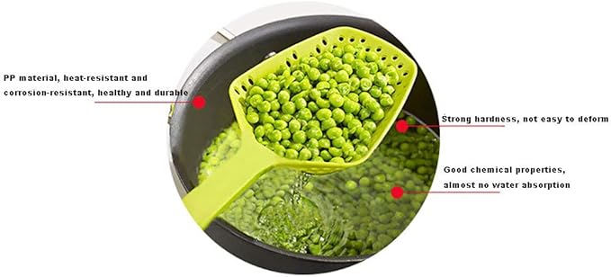 3-Pack Food Scoop Colander Strainer Slotted Spoon with Handle, Plastic Heat-Resistant Large Slotted Strainer and Skimmer for Pasta, Vegetables, Salad (3 Colors)