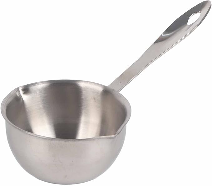 Stainless Steel Butter Warmer Pot - Induction Bottom Milk Hot Pot with Cool Handle | Perfect for Melting Butter, Heating Sauces & More (150ML)