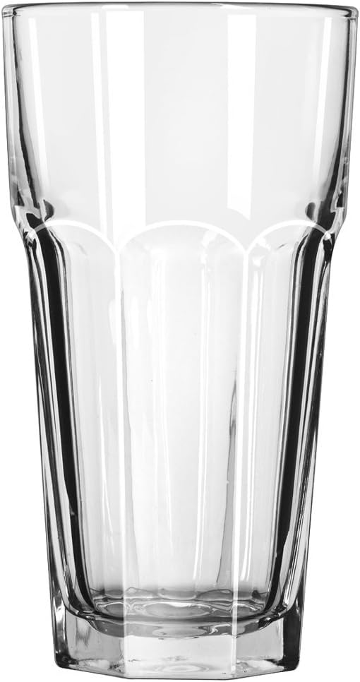 Set of 4 Libbey 15253 Gibraltar DuraTuff 22 oz Iced Tea, Soda Glass w/Signature Party Picks