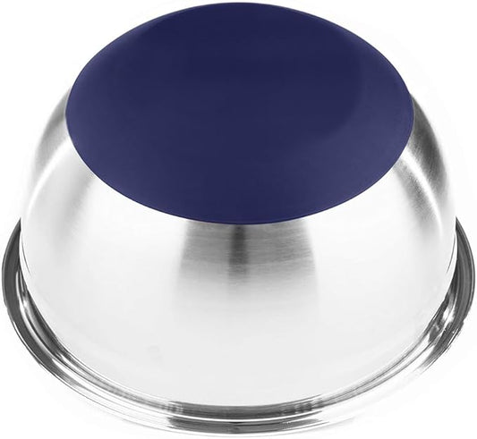 Stainless Steel Mixing Bowls with Lids and Non Slip Bases (Set of 5, Blue)