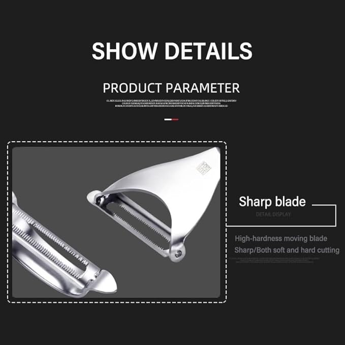 Kitchen vegetable peeler, stainless steel potato, fruit peeler, sturdy and slip-resistant handle, easy to hold, two-piece set