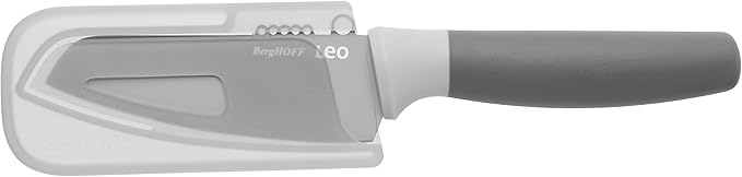 BergHOFF Leo Ceramic Coated Non-Stick Vegetable Knife with Zester, 11cm, Stainless Steel, Grey, 5.5 x 24.5 x 2 cm