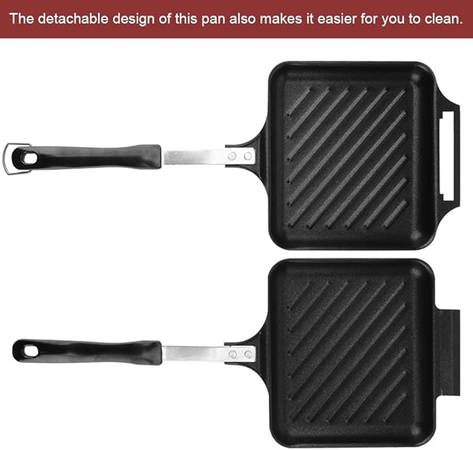 Hot Sandwich Maker, Non-Stick Double Sided Aluminum Flip Panini Maker Pan with Handle, Stovetop Toasted Sandwich Maker Press for Small Bread Pancake, for Home, Kitchen, Breakfast