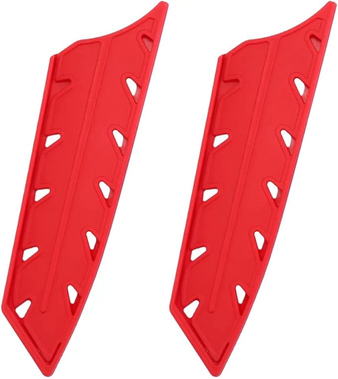 XYJ 2pcs/set Knife Covers Sleeves Knives Edge Guard,Universal Knife Sheath, Santoku Knife Case Blade Guards Protector Red Kitchen Knife Cover Sleeve (For 8" Chef Knife or 7 '' Santoku Knife)