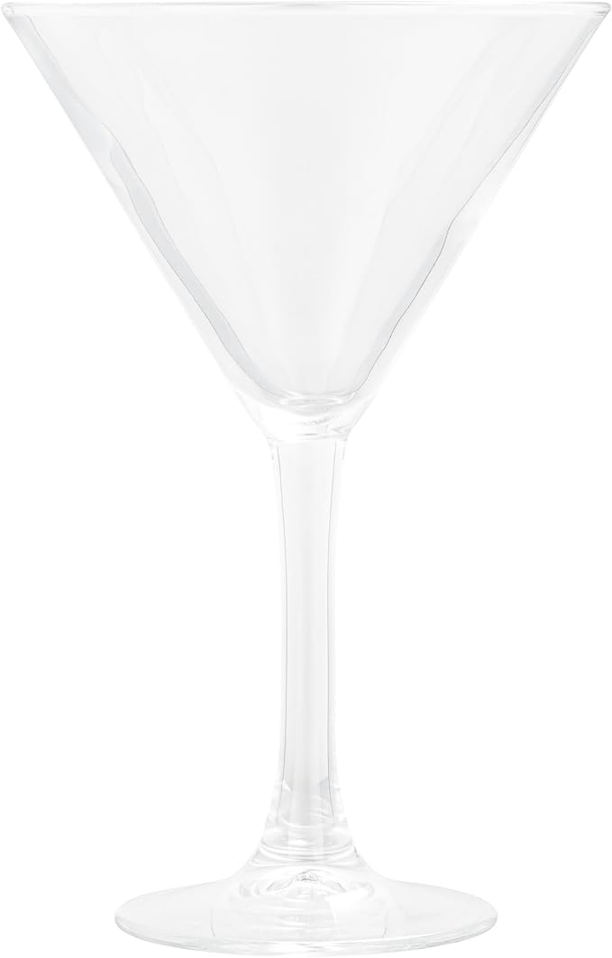 Restaurantware Cascata 9 Ounce Stemmed Martini Glasses Set Of 6 Tempered Martini Glasses - Chip-Resistant Fine-Blown Glass Martini Glass Set Dishwasher-Safe For Martinis Or Cocktails