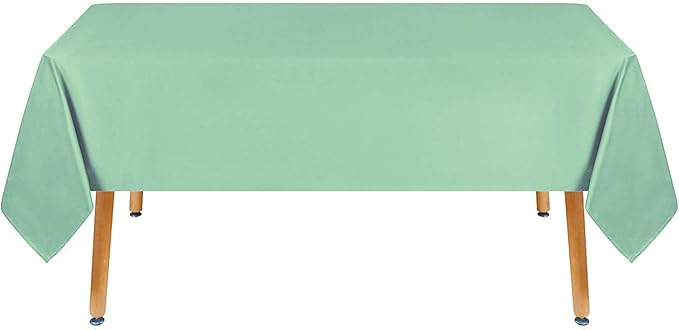 Obstal 210GSM Rectangle Table Cloth - Heavy Duty Water Proof Microfiber Tablecloth, Decorative Fabric Table Cover for Outdoor and Indoor Use (Mint Green,60 x 102 Inch)