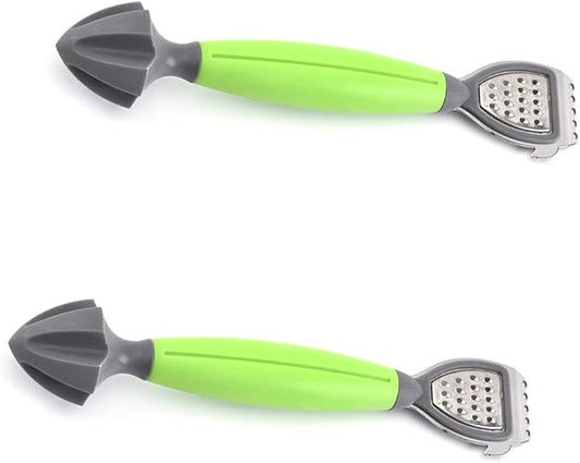 2Pcs Multifunctional Lemon Zester Grater and Juicer with Ergonomic Handle Compacts Kitchen Tool for Cooking Cocktails Portable Lemon Juicer for Outdoor