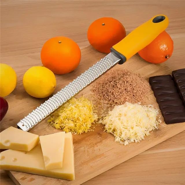 Lemon Zester Tool with Grater for Citrus, Ginger, Garlic, Nutmeg Zester Grater With Handle, Zester Having Protective Cover perfect For Lemons With Cleaning Brush.