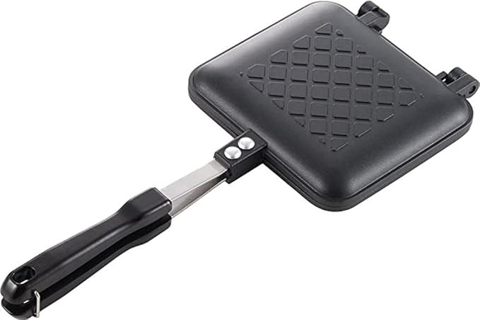 Panini Press Hot Sandwich Maker Non-Stick Panini Grill Pan with Handle Aluminum Flip Pan for Home and Outdoor Camping, 18 Pack