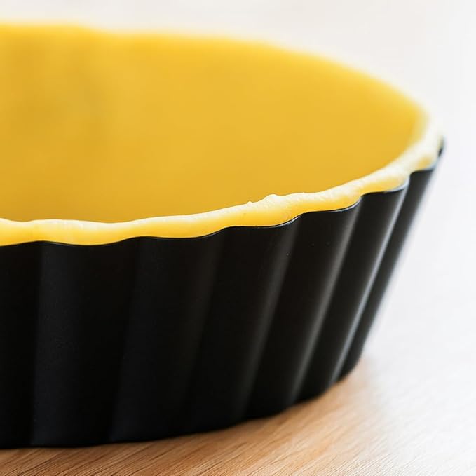 MGE - Dish Pie Pan - Deep Quiche Lorraine Pie Pan - Tart Pans with Removable Bottoms - Tarte Tatin Mould - Detachable Apple Cake Mould - Quiche Baking Dish (11 inch)