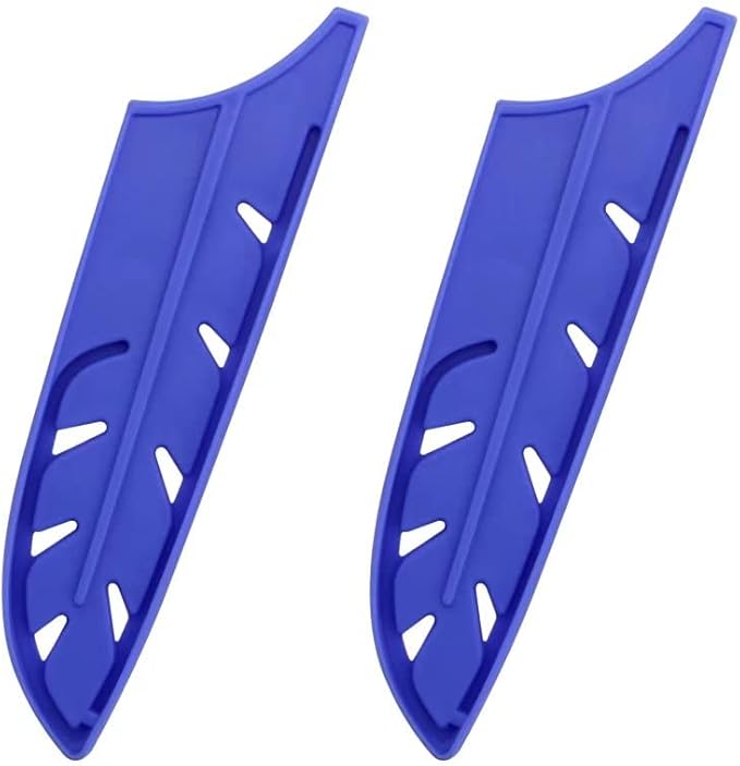 XYJ 2pcs/set Safety Knife Covers Sleeves Knives Edge Guard, Universal Knife Sheath, Utility Knife, Santoku Knife Case Blade Guards Protector Blue Kitchen Knife Cover Sleeve (For 5'' Santoku Knife)