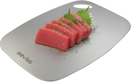 Beviss 100% Pure Titanium Cutting Board 15" x 11"- BPA Free, Non-Porous & Durable Kitchen Chopping Board for Meat, Vegetables, Fruits