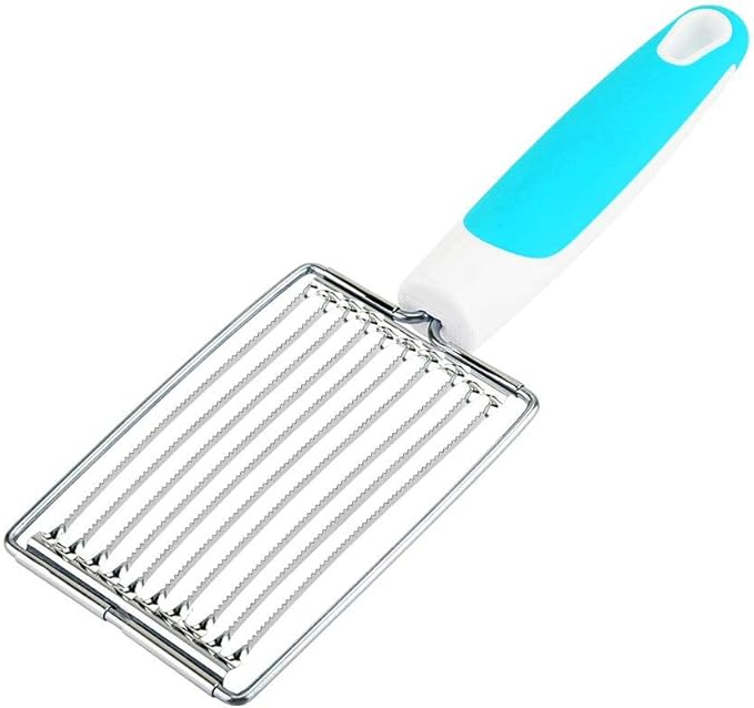 Luncheon Meat Cutter, Cheese & Potato Slicer, Stainless Cutter with Handle for Egg Ham Fruit Tomato, Cutting Evenly Thick , Food Cutting Tool for Kitchen (Blue)