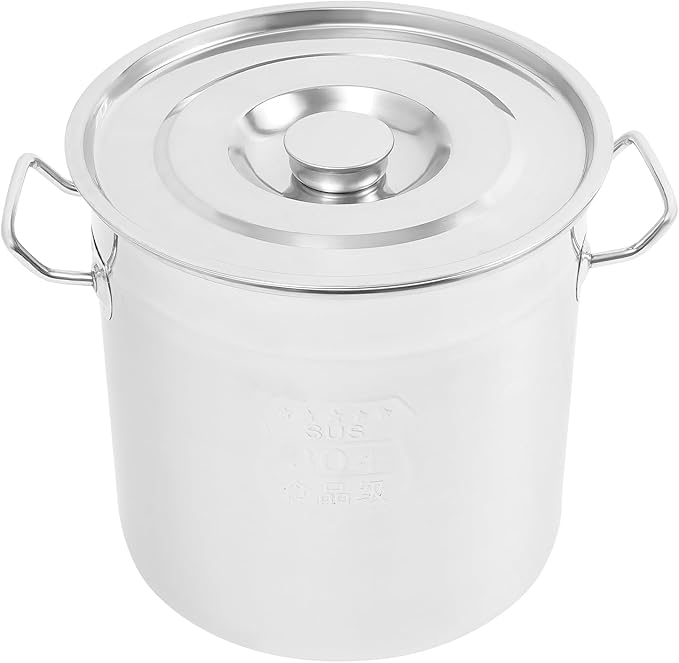 Stainless Steel Stock Pot w/Lid, Commercial Soup Cookware for Home/Restaurant/Hotels, for Stew/Simmering/Soup, Universal Stove Compatible (12L/12.68Qt.)
