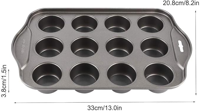 Beufee Mini Cheesecake Pan,Mini Cupcake Muffin Baking Pans 12 Cavity with Removable Bottom Cupcake Pan Mini Round Cake Pans Nonstick Cake Mold DIY Baking Cake Mold Bakeware Kitchen Utensils