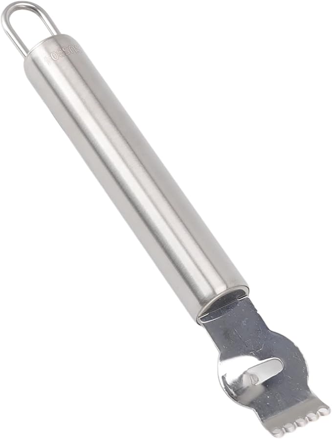 Lemon Zester Grater Stainless Steel Tool for Fruit Peeling Kitchen Easy Grip (Silver)