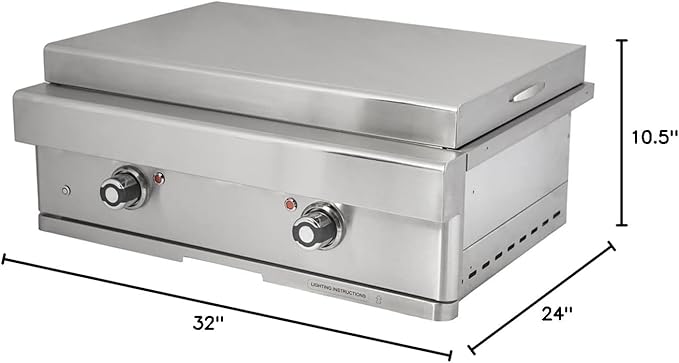 Turbo 32-inch 2-Burner Built-In Stainless Steel Teppanyaki Grill - Natural Gas