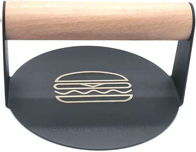 5.5INCH Hamburger Smash Press, Sandwiches Flat Top Grilling Sear Sizzle Griddle Accessories Burger Smash King Gifts for Men and Dad