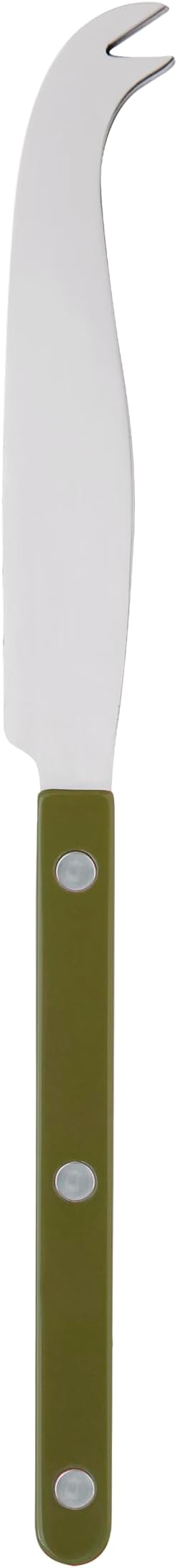 SABRE PARIS - Cheese Knife 9.4 inches - Bistrot Collection - All Cheeses - Stainless Steel & Nylon - Dishwasher Safe - Fern Green - Brilliant Finish