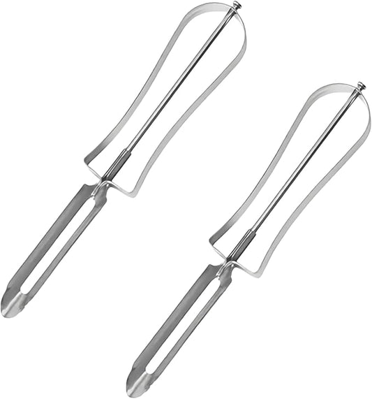 2Pcs Stainless Steel Rotary Peeler Multi-function Peeling Knife,potato Carrot Hand Peeler Food Fruit Vegetable Cutter Kitchen Tools,Home Kitchen Outdoor Peelers Utensils and Gadgets