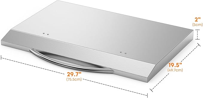 Stanbroil 28 Inch Griddle Hard Cover Hood with Handle for Blackstone 28 Inch Griddle and Other Similar Grills, Stainless Steel