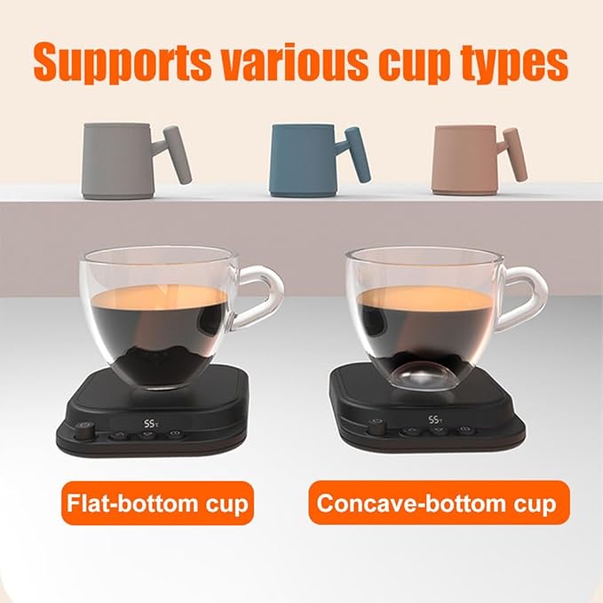 Coffee Mug Warmer, Desk Cup Warmer with 5-Temp Settings Electric Beverage Tea Water Milk Heater for Home & Office