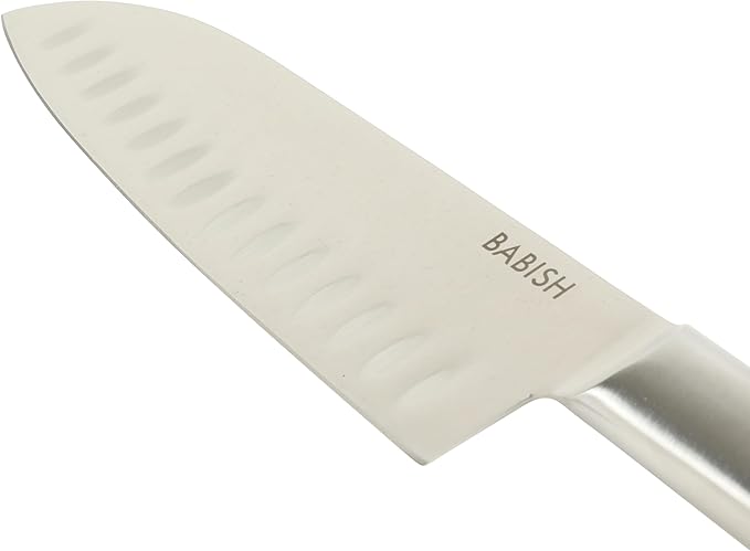 Babish 6.5-Inch Santoku Knife – High-Carbon 1.4116 German Steel Kitchen Knife, Full-Tang Razor Sharp Blade for Chopping, Slicing, Dicing & Precision Prep