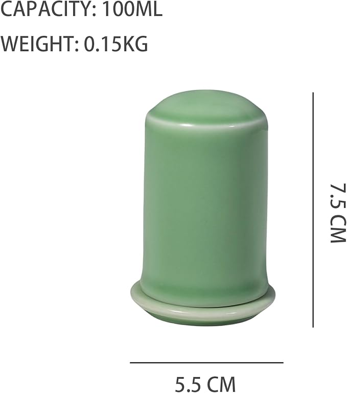 ceramic Toothpick Holder, Toothpick Dispenser with Lid, Porcelain Tooth Pick Holder, Toothpicks Container Case Organizer for Home, Kitchen, Restaurant (Green)