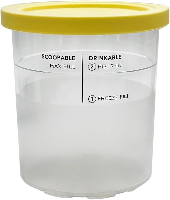 XL Family Size Ice Cream Pint Container, Compatible with Ninja NC501 CREAMi Deluxe 11-in-1 Ice Cream & Frozen Treat Maker Model NC500/NC501/NC501H/NC501HBL/NC503HGN