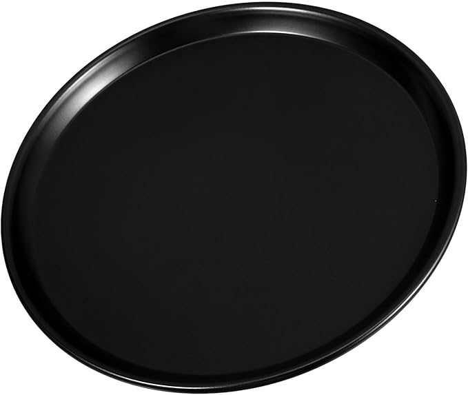 DIYEAH Microwave Pizza Crisper Pan, Non-Stick Aluminum Alloy Baking Tray, 12-Inch Round Pizza Plate for Microwave Oven, Black