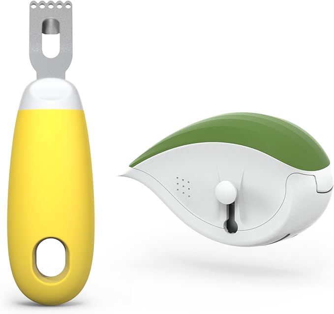 KITCHENDAO Citrus Lemon Peeler Zester Tool and 3-in-1 Herb Chopper Mincer Roller Cutter Slicer