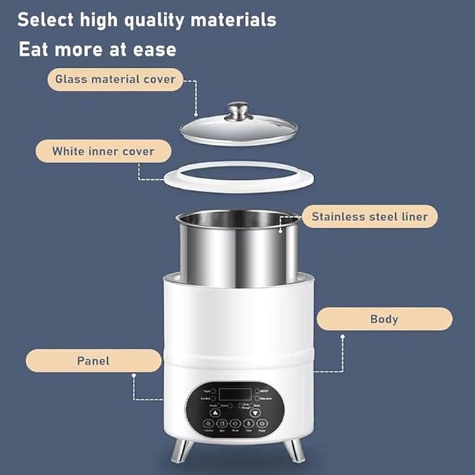 Commercial Yogurt Maker,Automatic Yogurt Fermentation Machine with Time and Temperature Control,Black Garlic Fermentation Machine, Sweet Rice Wine Maker for Home(8/12L) Black-8L