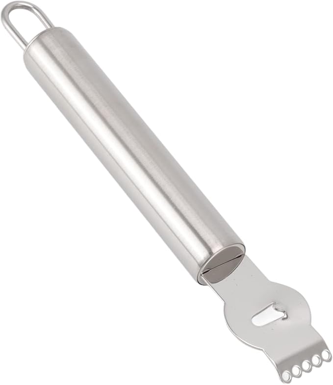 Lemon Zester Grater Stainless Steel Tool for Fruit Peeling Kitchen Easy Grip (Silver)