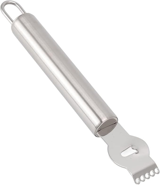 Lemon Zester Grater Stainless Steel Tool for Fruit Peeling Kitchen Easy Grip (Silver)