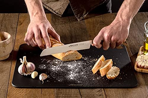 Arcos Bread Knife 8 Inch Nitrum Stainless Steel and 200 mm blade. Obtain a great variety of cuts for your food. Ideal knife for daily domestic use. Series Nordika. Color Brown.