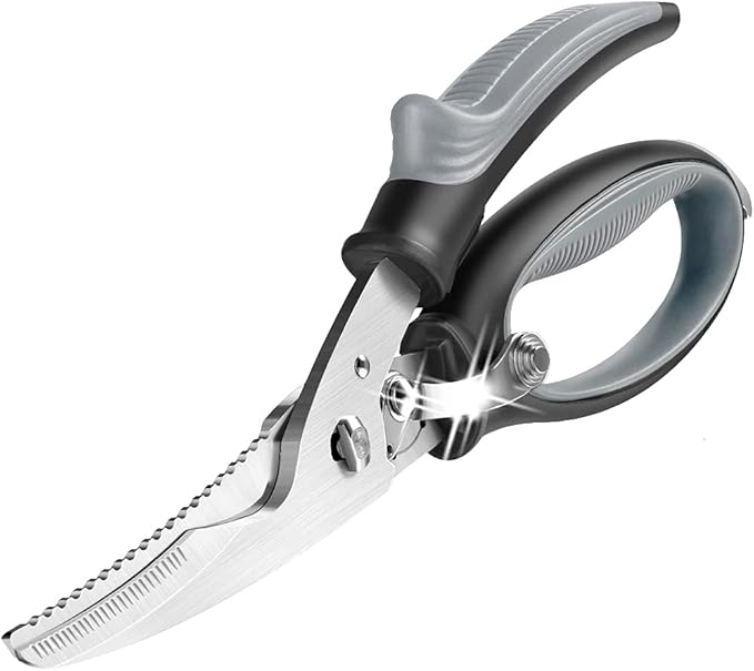 SZFIXEZ Kitchen Scissors Heavy Duty Poultry Shears for Cutting Meat, Seafood,Chicken Bone Game Poultry Chopping Food - Stainless Steel Spring Loaded Scissors