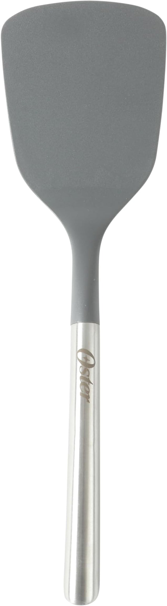 Oster Chadswyck 13” Turner Spatula, Heat Resistant Silicone Head, Stainless Steel Handle, Safe for Nonstick Cookware, Dishwasher Safe