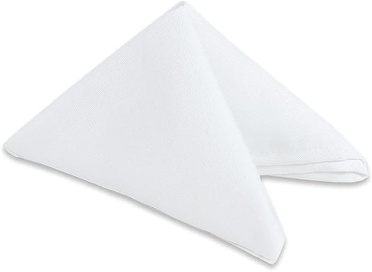 Polyester Cloth Napkins - Washable Soft Table Linens - Durable & Elegant for Dining, Restaurants, Weddings, Events, Rentals, Banquets, & Parties - Premium Quality Set of 250, White, 17"x17"