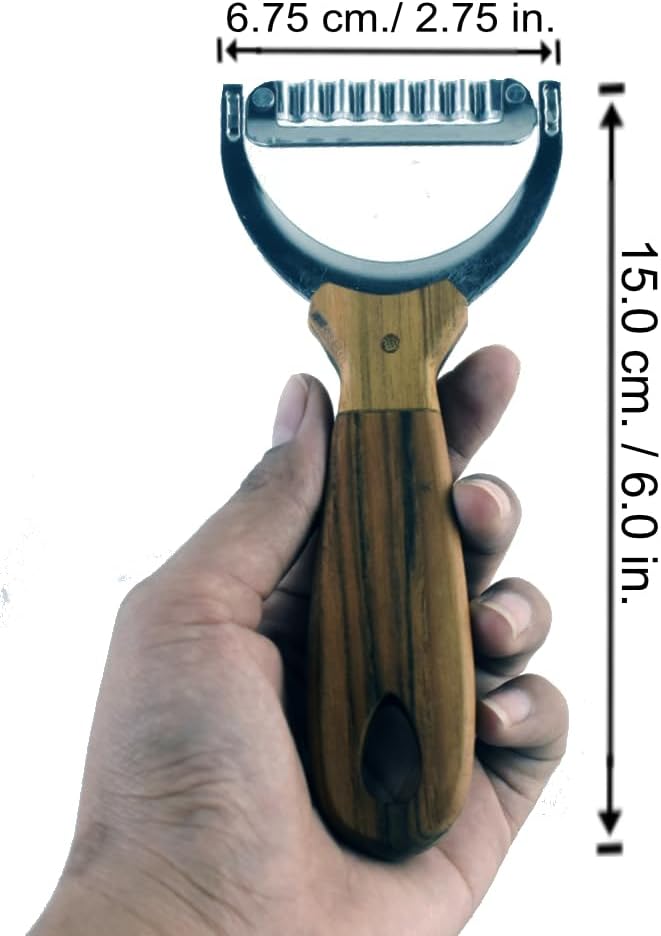 Wooden Handle Papaya Shredder Tool Stainless Steel Blade Vegetable Slicer for Salads Salad Maker Fast & Easy carrots potatoes beets cucumber